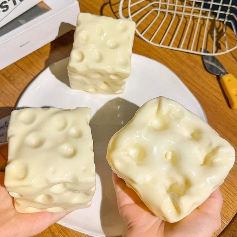 Party Games For Adults And Kids - Taba Squishy Cheese Cube, Pallina Antistress