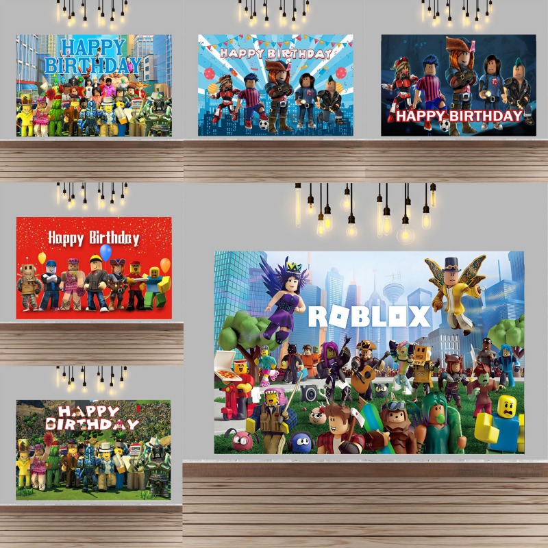 Party Games In Roblox - Sfondo Decorativo per Feste di Compleanno