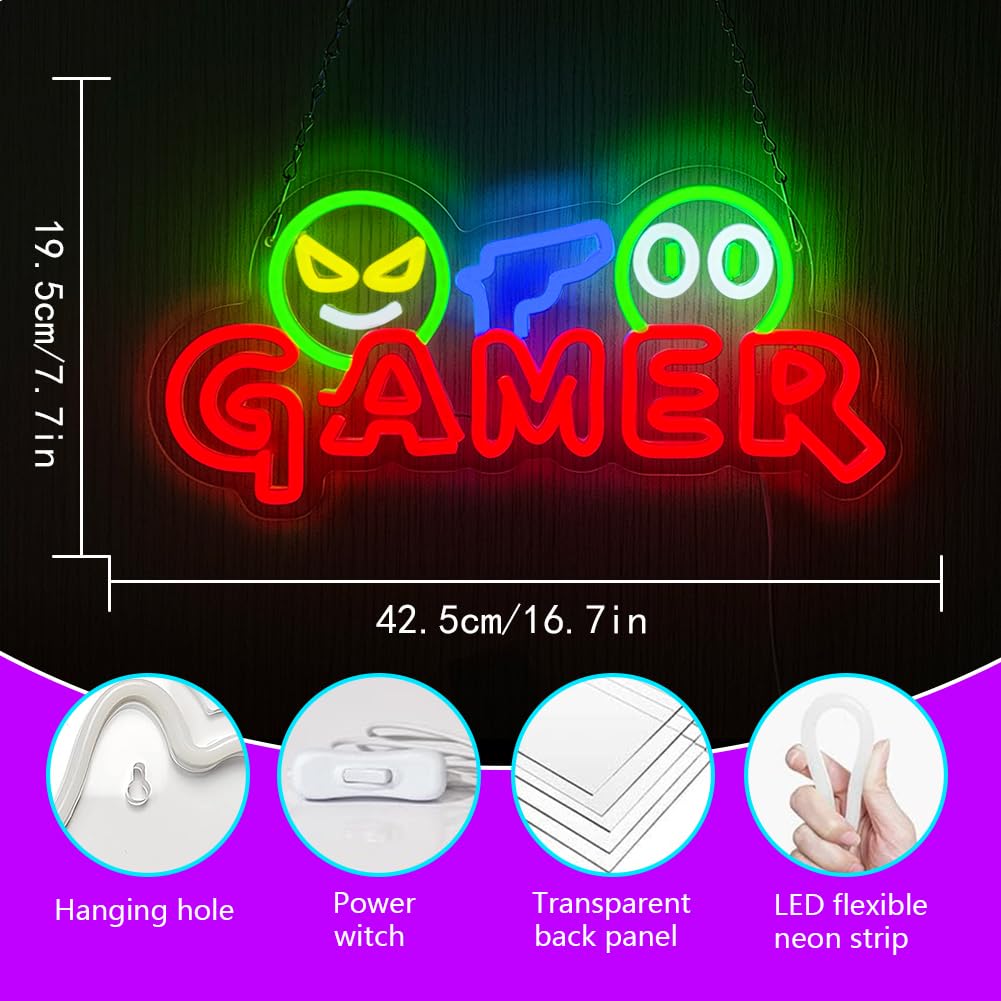 Insegna al Neon LED per Gamer, - Party Games Birthday recensione e prezzo