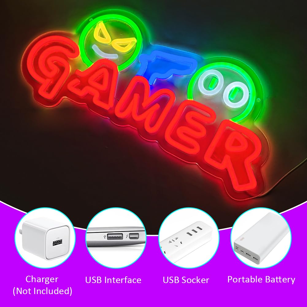 Insegna al Neon LED per Gamer, - Party Games Birthday recensione e prezzo